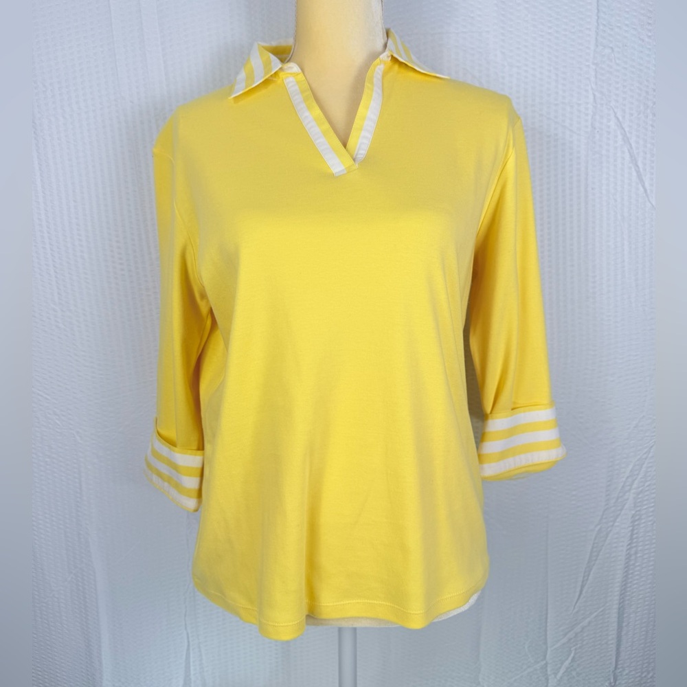 Draper’s & Damon’s Yellow Collar Shirt - Size M/ Sailor Tennis Preppy